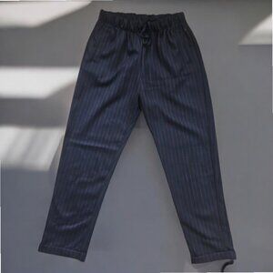 Bershka BSK Girl Navy Pinstripe Pants
